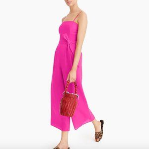 Pink J. Crew Tie-Waist Linen Jumpsuit Size 6